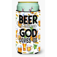 "Caroline's Treasures Beer Is Proof God Loves You Tall Boy Beverage Insulator Hugger, Multicolor"