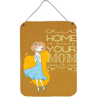 "Caroline's Treasures Home is Where Mom is Metal Print, 16 H x 12 W, Multicolor"