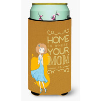 "Caroline's Treasures Home Is Where Mom Is Tall Boy Beverage Insulator Hugger, Multicolor"