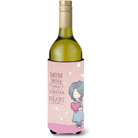 "Caroline's Treasures BB5415LITERK Mom Forever in My Heart Wine Bottle Beverage Insulator Hugger, 750ml, Multicolor"