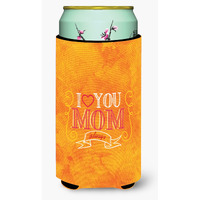 "Caroline's Treasures I love You Mom Tall Boy Beverage Insulator Hugger, Multicolor"