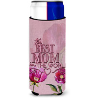 "Caroline's Treasures The Best Mom In The World Michelob Ultra Hugger For Slim Cans, Multicolor"