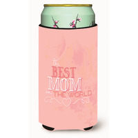 "Caroline's Treasures The Best Mom In The World Pink Tall Boy Beverage Insulator Hugger, Multicolor"