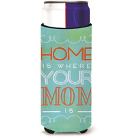 "Caroline's Treasures Home Is Where Mom Is Blue Michelob Ultra Hugger For Slim Cans, Multicolor"