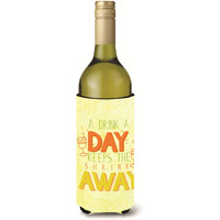 "Caroline's Treasures BB5422LITERK A Drink a Day Wine Bottle Beverage Insulator Hugger, 750ml, Multicolor"