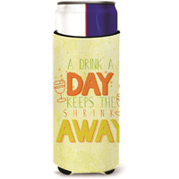 "Caroline's Treasures A Drink A Day Michelob Ultra Hugger For Slim Cans, Multicolor"