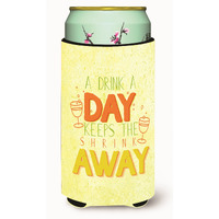"Caroline's Treasures A Drink A Day Tall Boy Beverage Insulator Hugger, Multicolor"