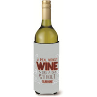"Caroline's Treasures BB5424LITERK A Meal Without Wine Bottle Beverage Insulator Hugger, 750ml, Multicolor"