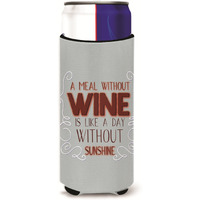 "Caroline's Treasures A Meal Without Wine Michelob Ultra Hugger For Slim Cans, Multicolor"
