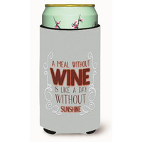 "Caroline's Treasures A Meal Without Wine Tall Boy Beverage Insulator Hugger, Multicolor"