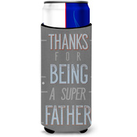 "Caroline's Treasures Thanks Super Father Michelob Ultra Hugger For Slim Cans, Multicolor"
