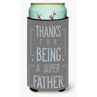"Caroline's Treasures Thanks Super Father Tall Boy Beverage Insulator Hugger, Multicolor"