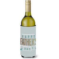"Caroline's Treasures BB5429LITERK Happy Father's Day Wine Bottle Beverage Insulator Hugger, 750ml, Multicolor"