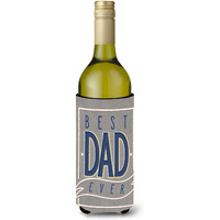 "Caroline's Treasures BB5430LITERK Best Dad Ever Wine Bottle Beverage Insulator Hugger, 750ml, Multicolor"