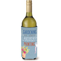 "Caroline's Treasures BB5434LITERK Gardening is Landscape Painting Wine Bottle Beverage Insulator Hugger, 750ml, Multicolor"