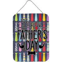 "Caroline's Treasures Happy Father's Day Neckties Bright Metal Print, 16 H x 12 W, Multicolor"