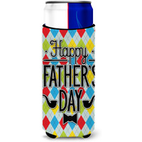 "Caroline's Treasures Happy Father's Day Argyle Michelob Ultra Hugger For Slim Cans, Multicolor"