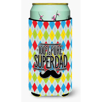 "Caroline's Treasures 100% Pure Dad Argyle Tall Boy Beverage Insulator Hugger, Multicolor"
