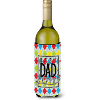 "Caroline's Treasures BB5442LITERK Best Dad Ever Argyle Wine Bottle Beverage Insulator Hugger, 750ml, Multicolor"