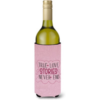 "Caroline's Treasures BB5446LITERK True Love Stories Never End Wine Bottle Beverage Insulator Hugger, 750ml, Multicolor"