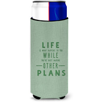"Caroline's Treasures Life Is what Happens Michelob Ultra Hugger For Slim Cans, Multicolor"