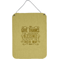 "Caroline's Treasures Give Thanks Blessings Metal Print, 16 H x 12 W, Multicolor"