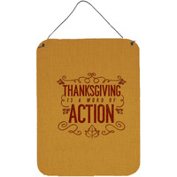 "Caroline's Treasures Thanksgiving is Action Metal Print, 16 H x 12 W, Multicolor"