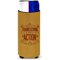 "Caroline's Treasures Thanksgiving Is Action Michelob Ultra Hugger For Slim Cans, Multicolor"