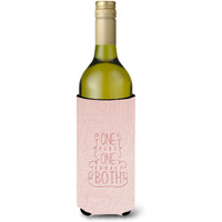 "Caroline's Treasures BB5461LITERK One Plus One Equals Both Wine Bottle Beverage Insulator Hugger, 750ml, Multicolor"