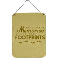 "Caroline's Treasures Take Memories Leave Footprints Metal Print, 16 H x 12 W, Multicolor"