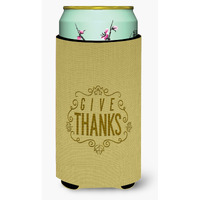 "Caroline's Treasures Give Thanks Tall Boy Beverage Insulator Hugger, Multicolor"