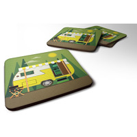 "Caroline's Treasures Greatest Adventure Retro Camper Foam Coaster Set of 4, 3.5, Multicolor"