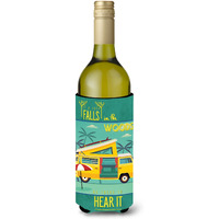"Caroline's Treasures BB5481LITERK Be in the Woods Camper Van Wine Bottle Beverage Insulator Hugger, 750ml, Multicolor"