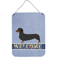 "Caroline's Treasures Dachshund Welcome Metal Print, 16 x 12, Multicolor"