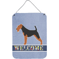 "Caroline's Treasures Welsh Terrier Welcome Metal Print, 16 x 12, Multicolor"