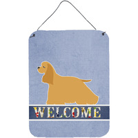 "Caroline's Treasures Cocker Spaniel Welcome Metal Print, 16 x 12, Multicolor"
