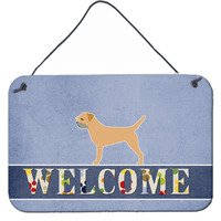 "Caroline's Treasures Border Terrier Welcome Metal Print, 8 x 12"