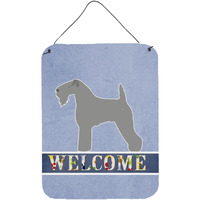 "Caroline's Treasures Kerry Blue Terrier Welcome Metal Print, 16 x 12, Multicolor"