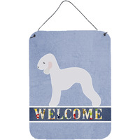 "Caroline's Treasures Bedlington Terrier Welcome Metal Print, 16 x 12, Multicolor"