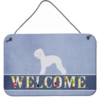 "Caroline's Treasures Bedlington Terrier Welcome Metal Print, 8 x 12"