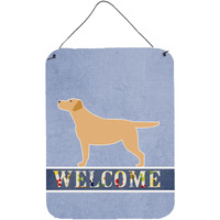 "Caroline's Treasures Yellow Labrador Retriever Welcome Metal Print, 16 x 12, Multicolor"