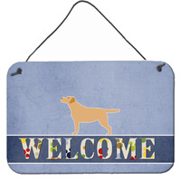 "Caroline's Treasures Yellow Labrador Retriever Welcome Metal Print, 8 x 12, Multicolor"