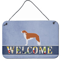 "Caroline's Treasures Borzoi Russian Greyhound Welcome Metal Print, 8 x 12"