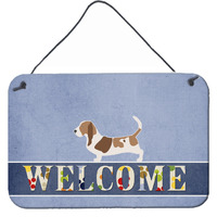 "Caroline's Treasures Basset Hound Welcome Metal Print, 8 x 12"