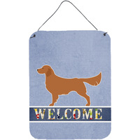 "Caroline's Treasures Golden Retriever Welcome Metal Print, 16 x 12, Multicolor"