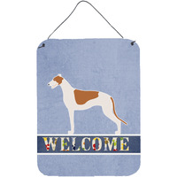 "Caroline's Treasures Greyhound Welcome Metal Print, 16 x 12, Multicolor"