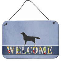 "Caroline's Treasures Black Labrador Retriever Welcome Metal Print, 8 x 12, Multicolor"