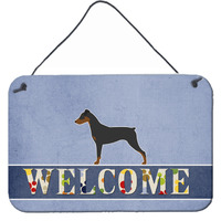 "Caroline's Treasures German Pinscher Welcome Metal Print, 8 x 12"