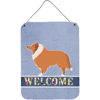 "Caroline's Treasures Collie Welcome Metal Print, 16 x 12, Multicolor"