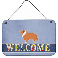"Caroline's Treasures Collie Welcome Metal Print, 8 x 12"